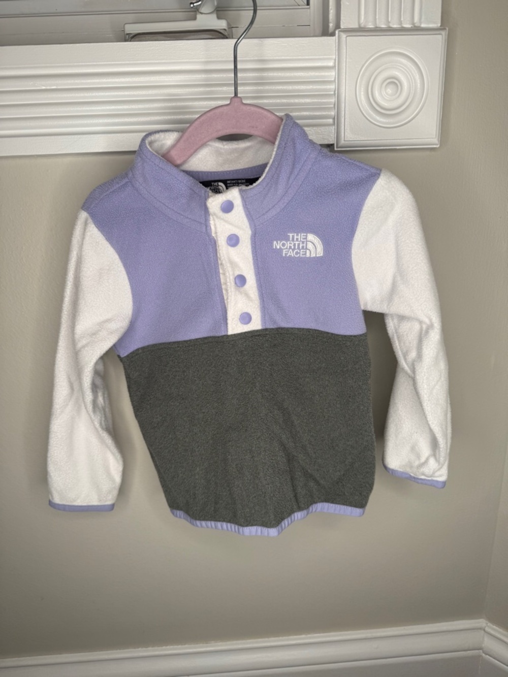 The North Face baby 12-18m Purple and Gray Fleece Pullover